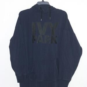 Ivy Park Navy Blue with Black Logo Sweatshirt Hoodie Size Medium